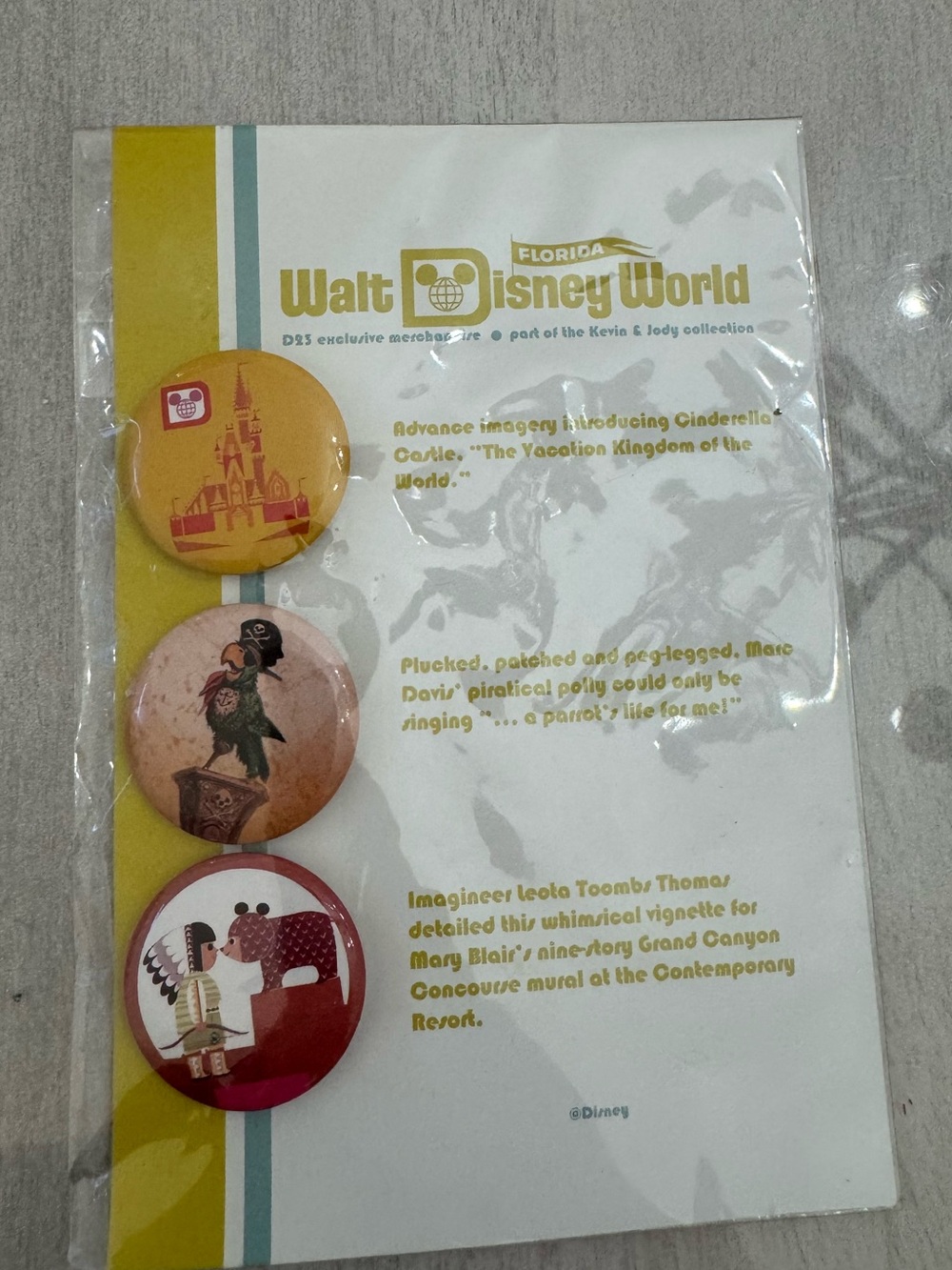 NWT D23 Walt Disney World 40th Anniversary Button Set